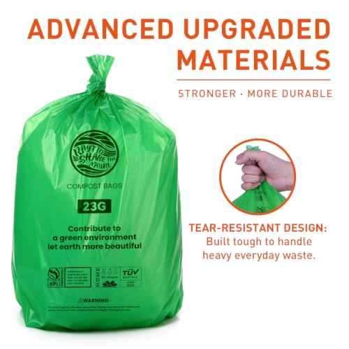 Compostable Trash Bags 23 gallon Large Garbage Bags,20 Count, Fits13-25 gallon trash can, Extra Strong and Durable,Compostable Lawn & Leaf Yard Waste bags,ASTM D6400,Bpi &OK compost HOME certified - color: 23G-20count