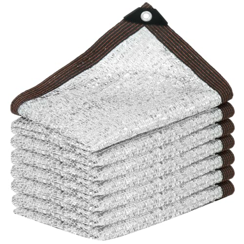 Aluminum Shade Cloth 10x20’, 80% Reflective Tarp Aluminum, Cools 10-20°F, Breathable Mesh Tarp with Grommets, Sunblock Netting Sun Shade Cover for RV, Tent, Garden, Car, Chicken Coop(Silver) - size: 10x20’
