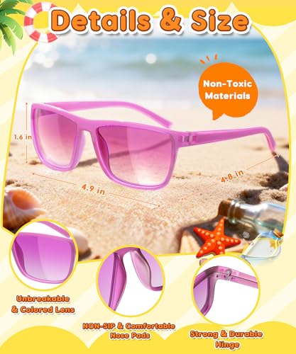 Sumsun Kids Sunglasses Bulk Party Favors 24 Packs Boys Girls Age 3-8 with UV400 Protection for Birthday Graduation Party Supplies (Grid 16 Pack) - style: 16pc Grid
