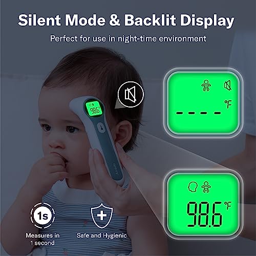 Alcedo Forehead and Ear Thermometer for Adults, Kids, and Baby | Touchless, Instant Read, Medical Grade, Accurate Digital Infrared Thermometer, Pouch & Batteries Included