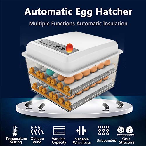 Egg Incubator,Egg Incubator with Automatic Egg Turning and Humidity Control,Poultry Hatcher for Chickens Ducks Birds (128 Eggs) - size: 128 Eggs