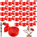 Automatic Chicken Waterer Cups, 24-Pack Poultry Drinker with Hole Saw, Gravity Fed Leak-Proof Water Feeder for Chickens, Ducks, Turkeys, Rabbits, Geese