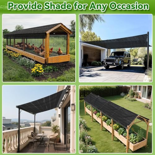 Bigmeta Cuttable Shade Cloth for Garden | 10x20FT 50% UV-Resistant Mesh Tarp with Rope, Black Sun Cover Net for Patio Greenhouse Raised Beds Plants - size: 10x20FT
