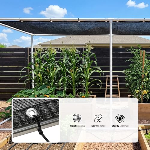 ColourTree 30% Black Shade Cloth, 16FT x 20FT Mesh Tarp, UV Resistant Netting with Upgrade Grommets for Plant Cover, Greenhouse, Chicken Coop, Barn, Kennel, Garden - color: Black, size: 1 6' x 2 0'