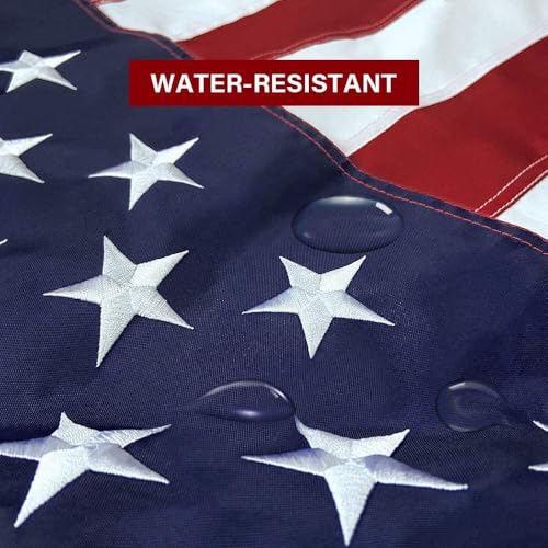American Flag Boat Flag 12x18 Inches Embroidered Stars, Sewn Stripes, Boat Flags with 2 Brass Grommets Polyester US Flag long Lasting Outdoor Banner for Marine Yacht UTV - size: 1x1.5 Ft Brass Grommets