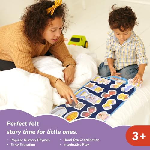 CHEFAN Felt/Flannel Board Story Set, PRECUT Felt Pieces for Preschool Toddlers Circle Time,Three Little Kittens,Old Woman Who Lived in Shoe,Little Miss Muffet,Jack and Jill - color: Three Little Kittens