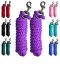 Majestic Ally Pack of 2 Solid Poly Lead Rope for Horses & Livestock – 10 Foot Long and 5/8 inch Thick - Replaceable Heavy-Duty Bolt Snap – Handmade – Soft, Broken in Feel (Purple) - color: Purple