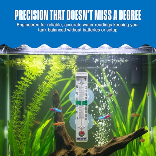 Penn-Plax Therma-Temp Stainless Steel Thermometer - Accurate Aquarium Thermometer - Easy to Read - Dual Scale for Freshwater and Saltwater Tanks - Rust-Resistant Clip-On Design - 4.25 Inches - size: 4.25 inches (Pack of 1), style: Silver