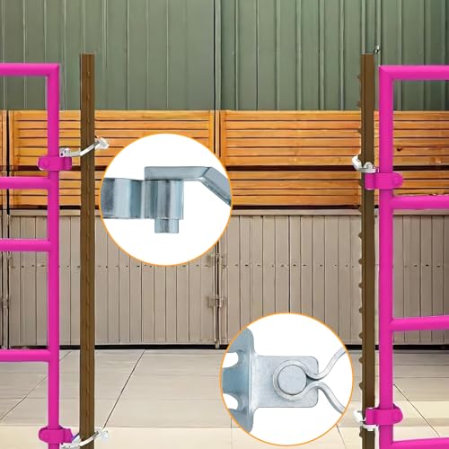 T-Post Gate Hinge with Arched Design, 5/8" Pin Shank Compatible with Metal T Post, Chain Link Gates, Farm & Backyard, 2-Pack