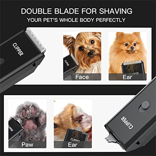 2-in-1 Professional Dog Grooming Kit - Low Noise, Waterproof, USB Rechargeable, and Safe Ceramic Blade - Gift for Dogs and Cats (Black) - color: Map005-black