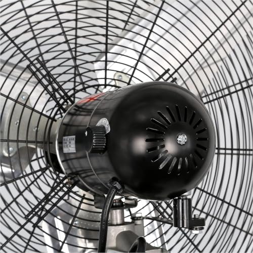 hykolity 30" 8900 CFM High-Velocity Industrial Pedestal Fan, 3-Speed Heavy Duty Oscillating Stand Fan with Aluminum Blades and Adjustable Height, Metal Shop Fan for Commercial, Warehouse, and Garage