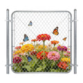 Adjustable Chain Link Fence Gate with Posts 48" H x 24"-72" W Galvanized | Metal Outdoor Fence Gate Kit for Yard, Garden & Farm, Heavy Duty Chain Link Gate for Backyard, Pet Enclosure Side Gates