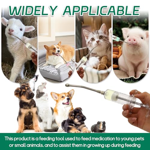 30ml Reusable Goat Syringe with 2 Drench Nozzle,Adjustable Dosage Detachable Drench Syringe for Sheep,Rabbit,Cat,Dog ,Goat Suppplies