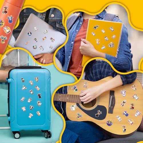64pcs Goat Stickers - Goat Sticker Waterproof Decals for Water Bottles Laptop Luggage Computer Scrapbooking Teens Adults Girls Kids Funny Party Birthday Decorations