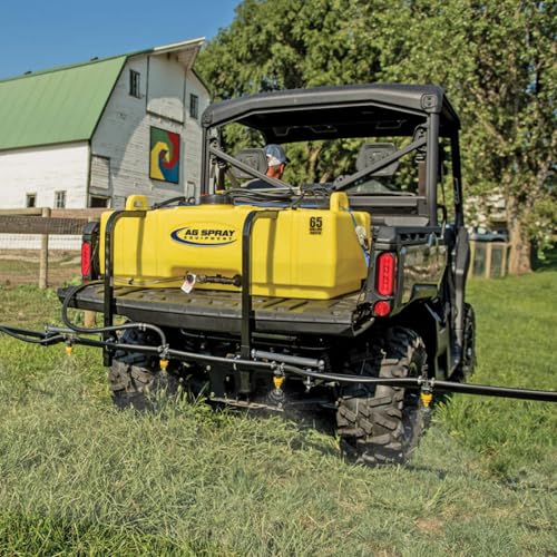 65 Gallon UTV Sprayer - 7 Nozzle Folding Boom | 4.0 GPM 12V Pump, 140 Inch Spray Width, Heavy-Duty Weed & Fertilizer Sprayer for Side by Side, Pasture & Row Crops - style: Folding Boom (7-Nozzle)