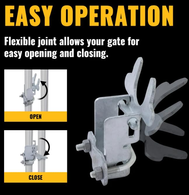 Kennel Gate Latch 1-3/8", Chain Link Fence Gate Butterfly Latch for Dog Kennels and Kennel Panels (2 Pcs) - size: 2 Pcs
