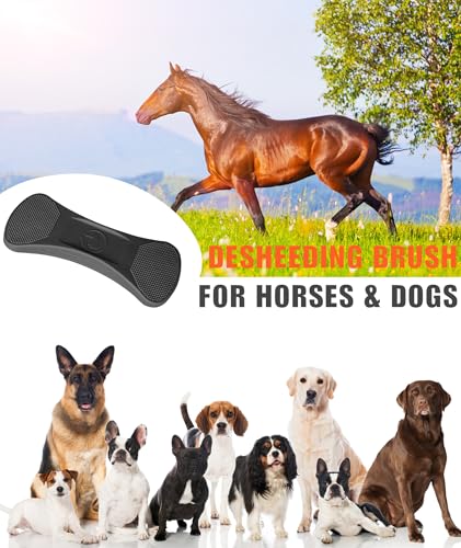 Shedding Blade for Horses Tool - Horse Brush for Deshedding Grooming Bathing, Multi-Functional Rubber Grooming Kit for Horses, Dogs, Cows and Goats（Black） - color: black