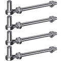 Insaga J Bolt Gate Hinge, 304 Stainless Steel Farm Gate Hinges, M12 x 10'' Gate Hinge Bolt 5/8'' for Chain Link Fence/Farm/Wooden Fence/Driveway, Supports up to 500lbs, 4pcs - color: M12-10''-4PCS