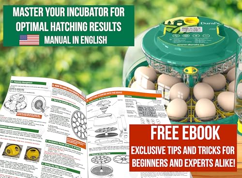 Dural's DX5® | Professional 18 Egg Incubator with Automatic Turning & Humidity Control | FCC Certified Egg Incubator | for Chicken, Quail, Duck Eggs | Precise Temperature | Easy to Clean (18 Eggs)