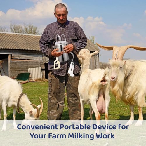 Manual Goat Milking Machine, 2L Effort-Saving Goat Milking Device, Sheep Milker Hand Pump,Milking Machine for Sheep Cows and Goats,Portable Milking Kit for Milk Plant Farm