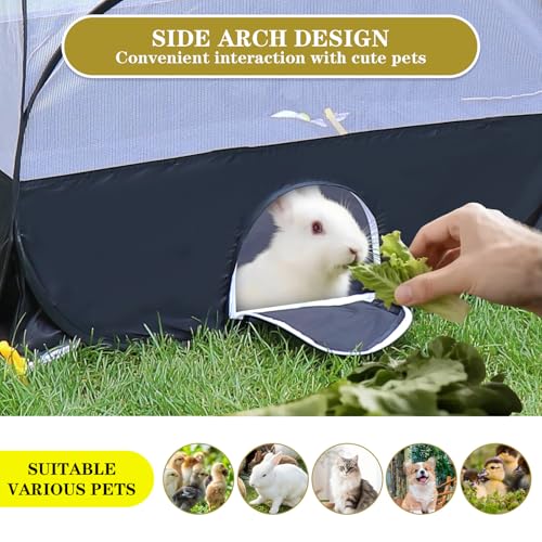 SlowTon Small Animals Playpen, Pop Up Detachable Bottom 59"x31"x30" | Portable Chicken Coop Run, Large Chick Brooder, For Guinea Pig Bunny Puppy, Indoor Outdoor, Arched Top - color: Black, size: 59"x31"x30"