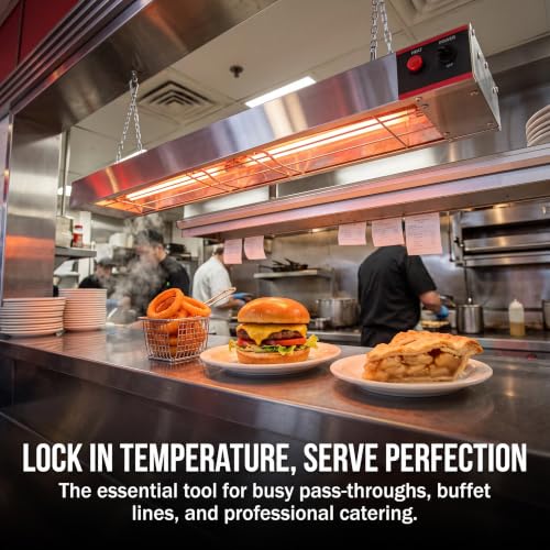 48 Inch Food Heat Lamp Overhead Food Warmer Commerical Strip Warmers 1100 Watts with Chain and Us Plug,110v (48") - size: 48"