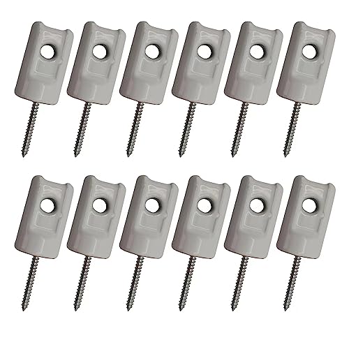 Electric Fence Insulator Porcelain Lag Screw Insulator - 12 Pack (12 Grey Porcelain Lag Screw Insulators) - style: 12 Grey White Porcelain Lag Screw Insulators
