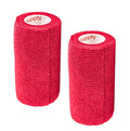 Vet Wrap Tape (Red) (2 Pack) (3 Inch x 15 feet) Self Adhesive Adherent Adhering Cohesive Flex Self Stick Bandage Grip Roll Dog Cat Pet Horse - color: Red, size: 2 Rolls