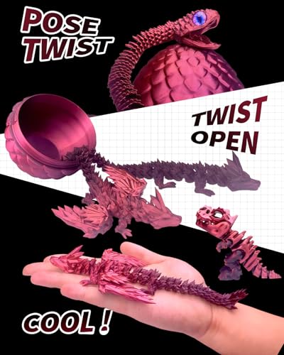 5 Pcs，12" 3D Printed Dragon Eggs,Dinosaur Egg,Crystal Dragon Toys,Snake Eggs, Animals,Fidget Toy,Desk Executive Toy，Easter Eggs Basket Stuffers,Toys for Boys Kids Teen 5-7 4-6 8-12 - color: Pp-04