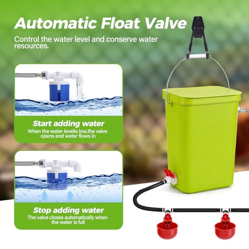 Complete Set Pipeline Automatic Chicken Waterer System| Removable Washable | Chicken Watering System with Poultry Water Cups| Poultry Waterer Feeder Dispenser for Pigeon Duck Quail for Chicken Coop