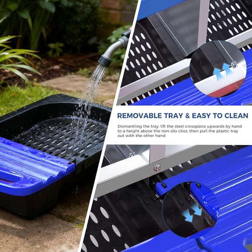 Garvee 3-Hole Roll Away Egg Collection Chicken Nesting Box | Galvanized Steel Nest Box for Laying Eggs - color: Blue, size: 3 holes