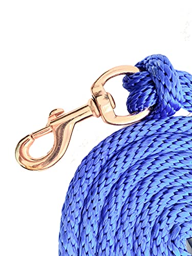 Majestic Ally Pack of 2 Solid Poly Lead Rope for Horses & Livestock – 10 Foot Long and 5/8 inch Thick - Replaceable Heavy-Duty Bolt Snap – Handmade – Soft, Broken in Feel (Royal Blue) - color: Royal Blue