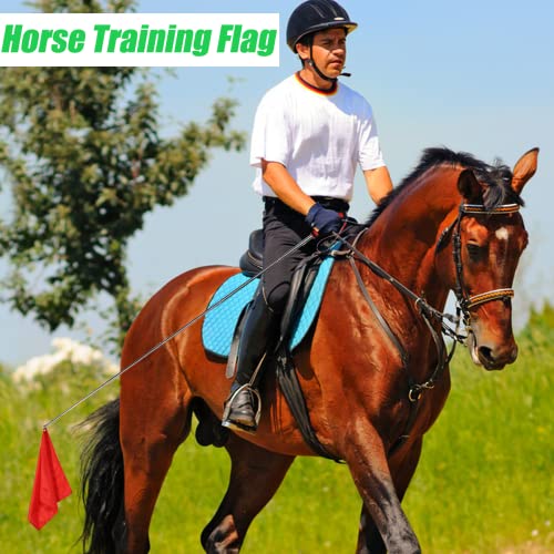 4 Pcs Horse Training Flag Horse Training Equipment with 48" Telescopic Handheld Flagpoles, Portable Equestrian Nylon Training Flag for Horse Lunging Training