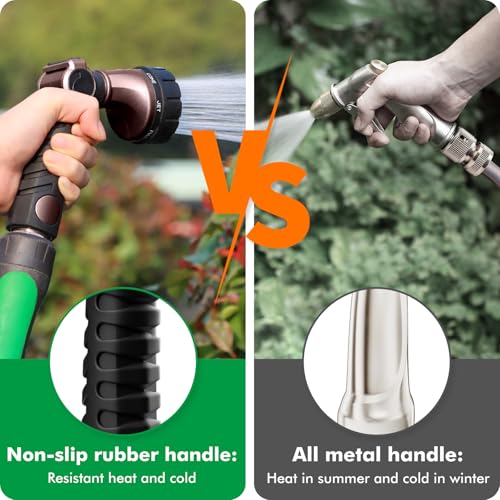 RESTMO Heavy Duty Hose Nozzle, Metal Garden Water Hose Sprayer | 7 Watering Patterns, Easy Thumb Control, On Off Valve, leak proof Nozzle Sprayer for Watering Plants, Washing Car & Pet - color: Oil Rubbed Bronze