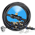Misting Cooling System 59FT (18M) Misting Line + 20 Brass Mist Nozzles + Brass Adapter(3/4") Outdoor Mister for Patio Backyard Garden Greenhouse Watering - size: 59FT / 18M