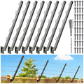 Hulave 8-Pack Angle 25° Fence Post Extender High 32" Fence Barbed Wire Extend Arm for Outdoor Fences to Increase Height for Privacy,Security Prevent Animals from Jumping and Breaking in (Matte Black) - size: 32in-25°Angles