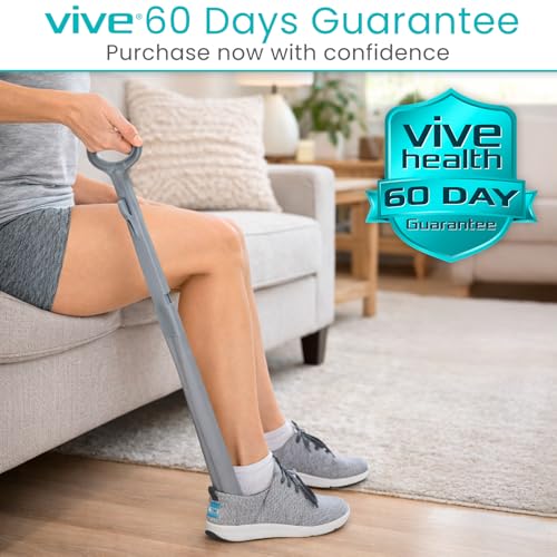 Vive Sock Aid Device for Seniors and Shoe Horn Kit - Sock Puller Aid Easy | On and Off - Shoe Horn Long Handle - Adjustable