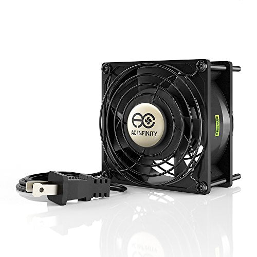 AC Infinity AXIAL 9238, Muffin Fan, 120V AC 92mm x 38mm | High Speed, UL-Certified for DIY Cooling Ventilation Exhaust Projects - size: Single 92 x 92 x 38 mm, High Speed