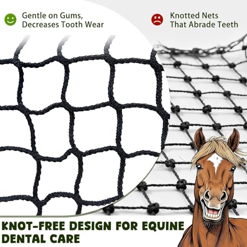 5x5ft Bolded Hay Net for Horses – Heavy-Duty Slow Feeder | Knotless 2-Inch Mesh Slows Intake, Slashes Hay Waste – Great For Barns, Farms & Home