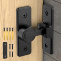 90° Heavy Duty Zinc Alloy Barn Door Lock Black 1 Pack | Security Sliding Door Latch for Barn, Garden, Bathroom, Fence, Shed，With Screws & Washers - color: Rectangular Black-1 Pc
