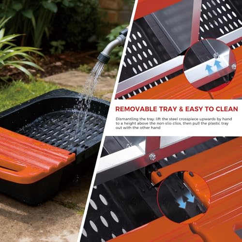 4-Hole Chicken Nesting Box, Roll Away Nest with Removable Tray, Easy Egg Collection & Cleaning, Wall-Mount Nesting Boxes for Hens, Chicken Coop - Orange - color: Orange-4 Compartments+legs
