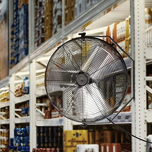 Simple Deluxe 24 Inch Industrial Wall Mount Fan, 3 Speed Commercial Ventilation Metal Fan for Warehouse, Greenhouse, Workshop, Patio, Factory and Basement - High Velocity, black - size: 24 Inch, style: 2 Pack