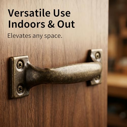 40 Pack 4.7 Inch Bronze Gate Handles, Gate Pull Door Handle with Screws Metal Door Handle for Furniture Cabinets Kitchen Drawer Dresser Outdoor Fences