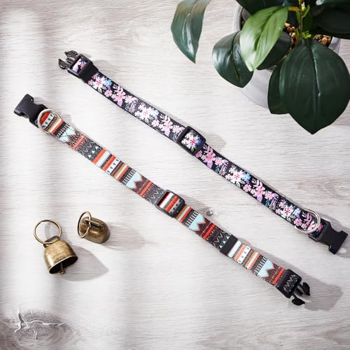 2 Pack Goat Collars with Bells, Sheep Grazing Copper Bells and Adjustable Nylon Collar Set Loud Bronze Bell Small Farm Animal Sheep Cow Accessories (Groovy) - style: Groovy