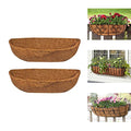 2pcs Trough Planter Basket Liners Coco Liner 24 inch, Thick Coconut Coir Liner Coco Fiber Liners Replacement for Wall Planter Window Box, Garden Fence Baskets Railing Planter In/Outdoors (24inch-2pcs) - color: 24inch-2pcs