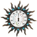 Outdoor Thermometer with Hygrometer, 12.4" Retro Sun Wall-Mounted Decor | Outdoor Waterproof Decor for Patio, Garden, Yard, Balcony, Garage, Indoor Room, Large Easy to Read No Batteries Required
