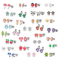 30 Pairs Hypoallergenic Earrings for Girls Sensitive Ears with Stainless Steel Post -Assorted Cute Stud Earrings for Teens Girls Women - style: #1-30pairs