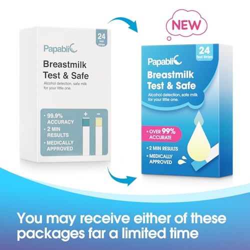Papablic 24Pcs Alcohol Test Strips for Breastmilk, Quick Results in 2 Minutes Breast Milk Alcohol Test Strips for Breastfeeding Moms at Home Holiday Party - size: 24 Count (Pack of 1)