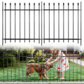 Decorative Metal Garden Fence，(12 Panels+ 13 Posts), Total Iength24 ft(W) x 24 in(H), High Metal Border Fence, Classic Roman Column Decoration, Garden and Lawn Landscape Fence, Black Animal Fence - size: 12 Panels-24 ft(W) x 24 in(H)