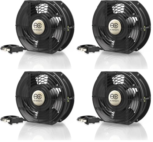 AC Infinity AXIAL 1751, Muffin Fan, 120V AC 172mm x 150mm x 51mm High Speed, UL-Certified for DIY Cooling Ventilation Exhaust Projects (Pack of 4) - size: Single 172 x 150 x 51 mm, High Speed (Pack of 4)